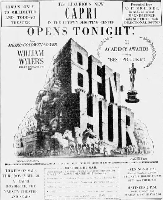 November 10th, 1960 grand opening ad