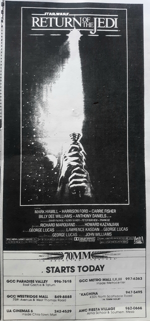 Return of the Jedi in 70MM at the Kachina in Scottsdale 