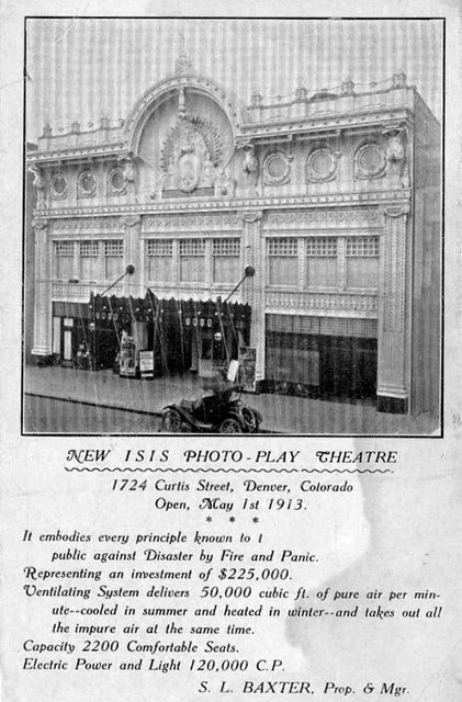 ISIS Theatre; Denver, Colorado, 1913.