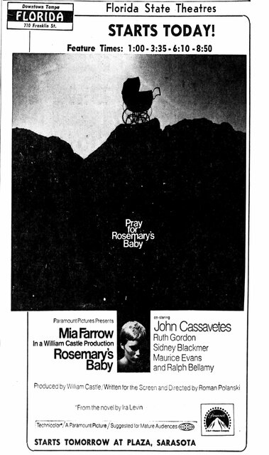 Opening of Rosemary's Baby Florida Theater Tampa