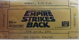 ["Empire Strikes Back 1984 reserved seat ticket"]