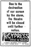 ["Cypress Drive-in Damaged Screen "]